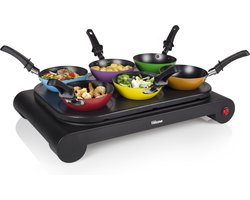 Tristar Gourmetset - BP-2827 - 1000W - Wokset 6 personen - Incl 6 pannetjes, spatels - PFAS-Vrij