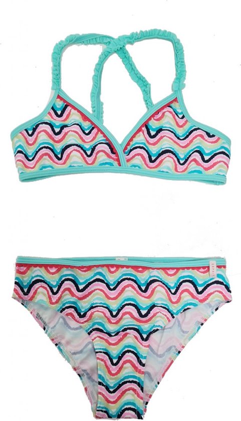 Esprit Triangel Kinder Bikini Aqua Blauw-roze-wit Maat.104/110
