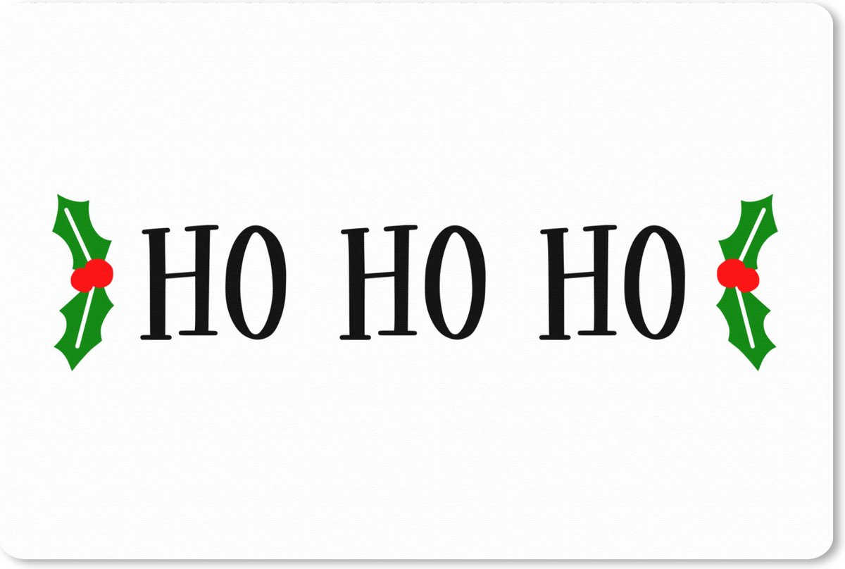 Muismat XXL 120x80 cm - Bureau onderlegger - Bureau mat Kerst quote "Ho ho ho" met een witte achtergrond - Bureaumat - Gaming mousepad xl - Bureaulegger groot - Computer deskmat - Kerst - Cadeau - Kerstcadeau voor mannen en voor vrouwen