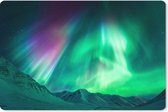 Muismat XXL - Bureau onderlegger - Bureau mat - Noorderlicht - Alaska - Berg - 90x60 cm - XXL muismat