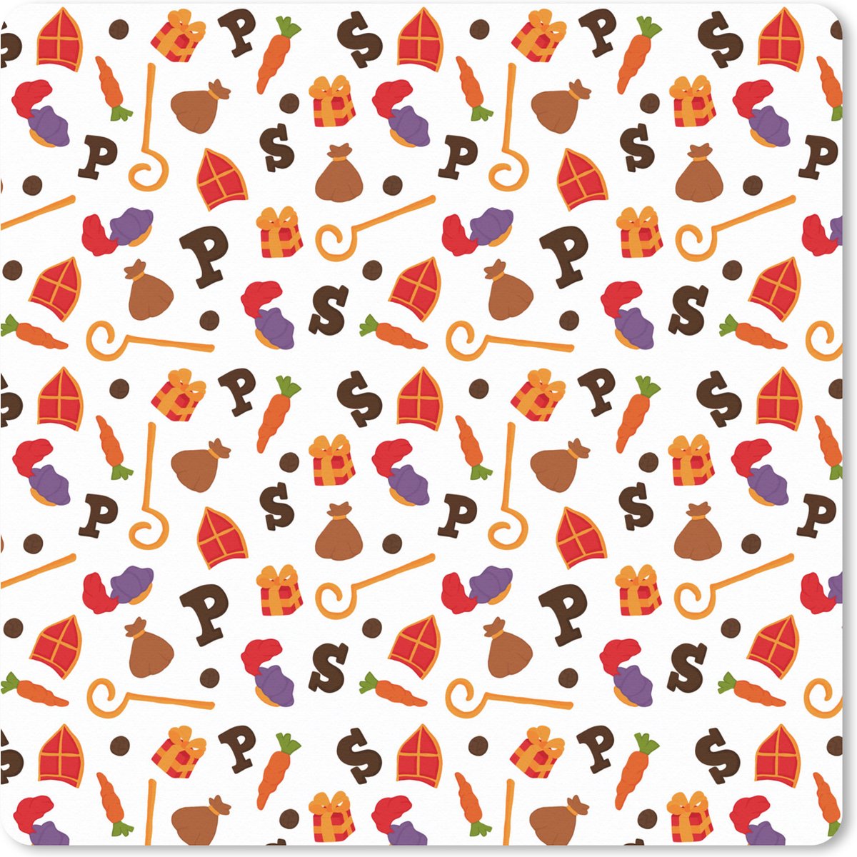 Muismat XXL 40x40 cm - Bureau onderlegger - Bureau mat Sinterklaas - Sint - Sinterklaas Decoratie - Kinderen - Jongens - Meisjes - Kids - Bureaumat - Gaming mousepad xl - Bureaulegger groot - Computer deskmat