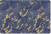 Muismat XXL - Bureau onderlegger - Bureau mat - Blauw - Goud - Patronen - Marmer - 120x80 cm - XXL muismat