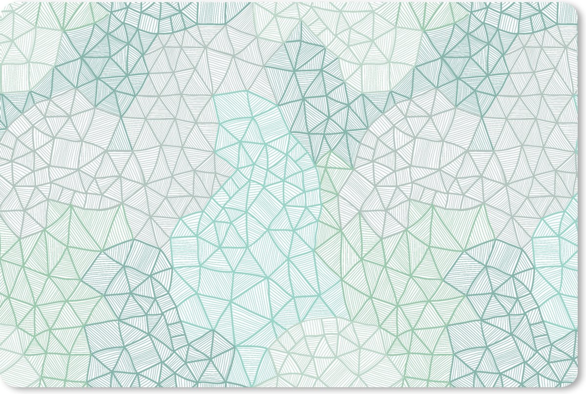 Muismat XXL 90x60 cm - Bureau onderlegger - Bureau mat Geometrie - Patroon - Groen - Bureaumat - Gaming mousepad xl - Bureaulegger groot - Computer deskmat