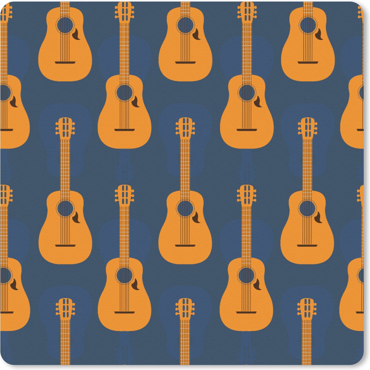 Muismat XXL 40x40 cm - Bureau onderlegger - Bureau mat Gitaar - Patronen - Muziek - Bureaumat - Gaming mousepad xl - Bureaulegger groot - Computer deskmat