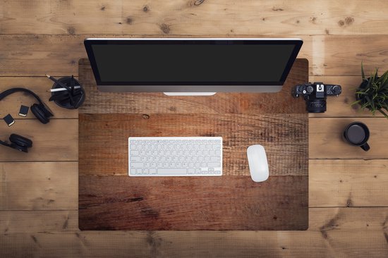 Tapis de souris XXL - Sous-main - Tapis de bureau - Planches de bois comme fond - 80x60 cm - Tapis de souris XXL