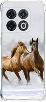 GSM Hoesje OnePlus 10 Pro Bumper Hoesje met transparante rand Paarden
