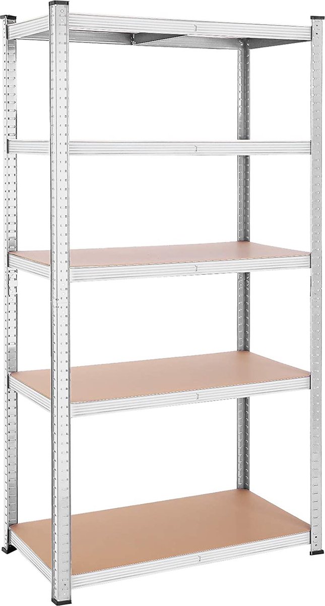 Opbergrek - Stellingkast - Verstelbaar - 200 x 100 x 50 cm - Magazijnrek - Zilver