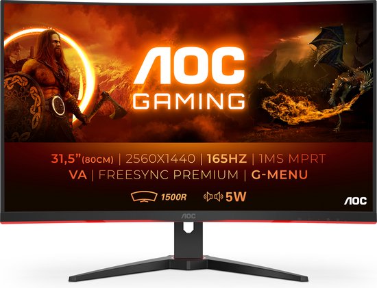 AOC CQ32G2SE – QHD Curved Gaming Monitor – 165hz – 32 Inch