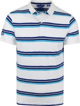 Superdry - Classic Polo Strepen Wit - Modern-fit - Heren Poloshirt Maat M