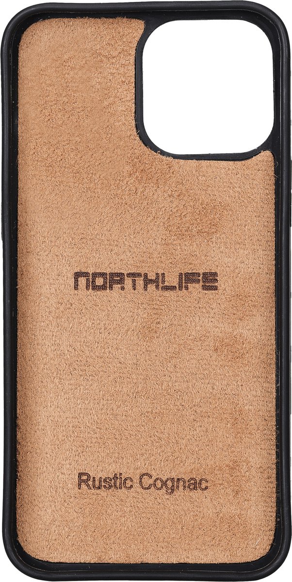 NorthLife - Geschikt voor iPhone 13 Pro Max - Lederen Afneembare 2-in-1 bookcase hoes - Cognac