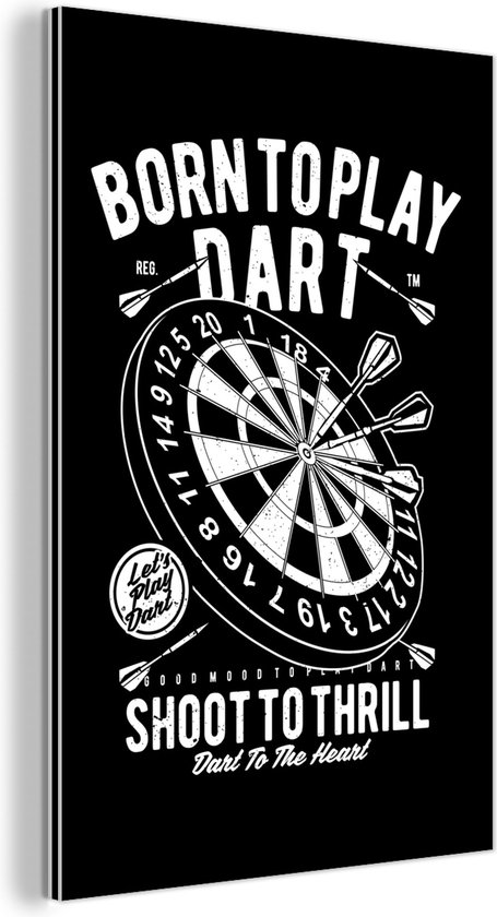 Décoration murale Métal - Peinture Aluminium - Mancave - Jeu de Fléchettes - Fléchette - Vintage - 120x180 cm