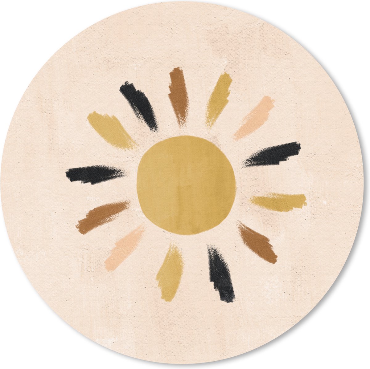 Muismat rond 30x30 cm - Mousepad Zon - Bohemian - Ruimte - Pastel - Ronde muismatten