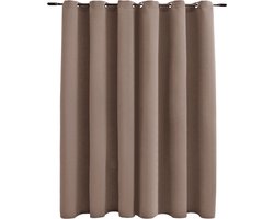 vidaXL - Gordijn - verduisterend - met - metalen - ringen - 290x245 - cm - taupe