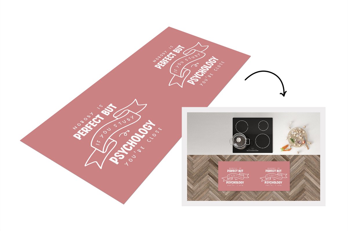 KitchenYeah Keukenloper - Loper keuken - Psychologie - Studeren - Leren - Quotes - Onderwijs - 120x50 cm - Keukenloper vinyl Multicolor