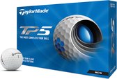 TaylorMade TP5 Golfballen + GOLFDRIVER.NL LOGO - Wit - 12 Stuks