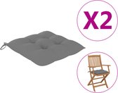 vidaXL - Stoelkussens - 2 - st - 40x40x7 - cm - oxford - stof - grijs