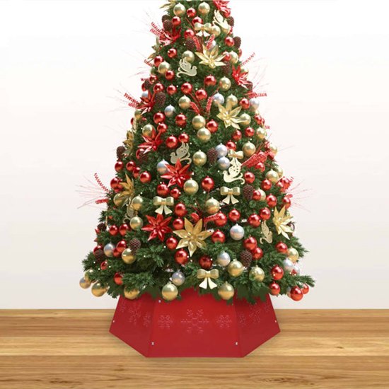 vidaXL Jupe de sapin de Noël Ø68x25 cm Rouge - Jupes de sapin de Noël de sapin de Noël - Jupes de sapin de Noël - Rok de sapin de Noël - Jupes de sapin de Noël