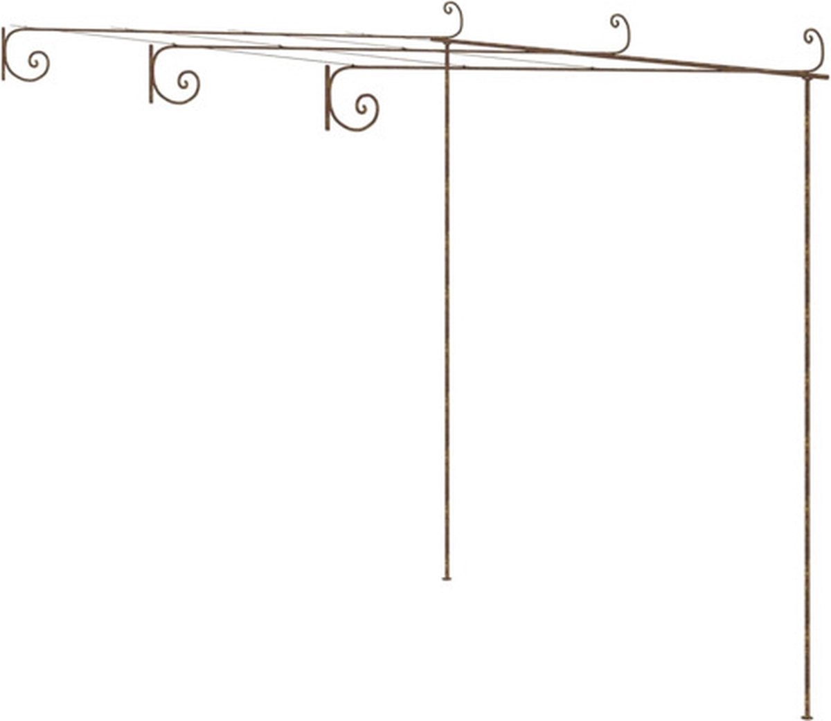 vidaXL Tuinpergola 3x3x2.5 m ijzer antiekbruin