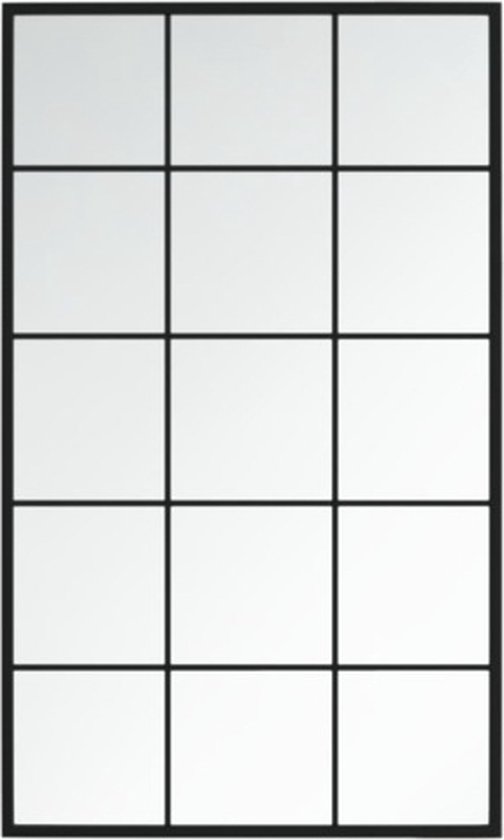 vidaXL Miroir mural - 100x60 cm - Métal - Miroir mural Zwart - Miroir - Miroir de salle de bain - Miroir de Living - Miroir Vintage - Miroir moderne - Miroir rond - Miroir rectangulaire - Miroir en métal - Miroir noir