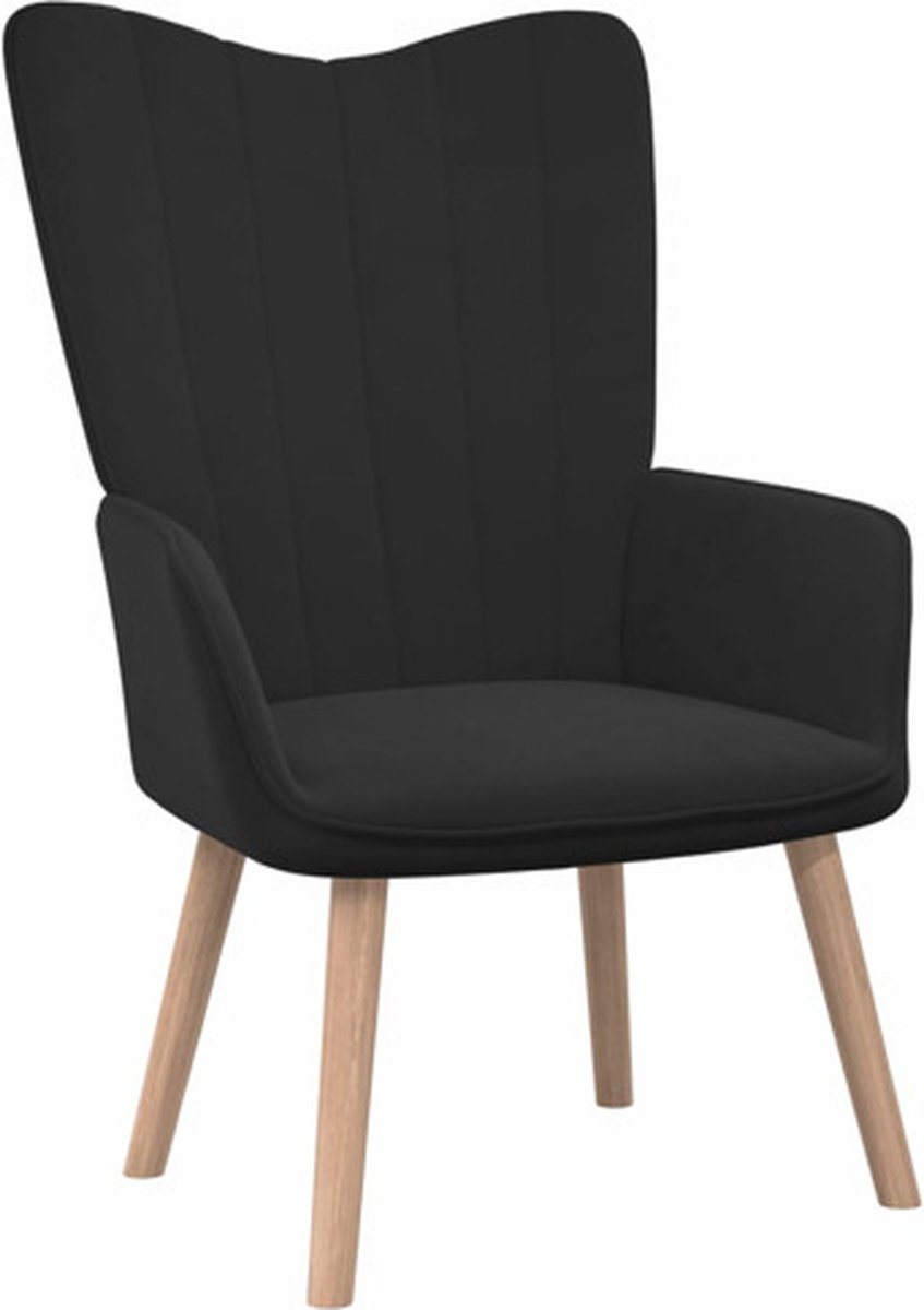 vidaXL Relaxstoel - fluweel - zwart