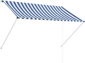 vidaXL - Luifel - uittrekbaar - 200x150 - cm - blauw - en - wit