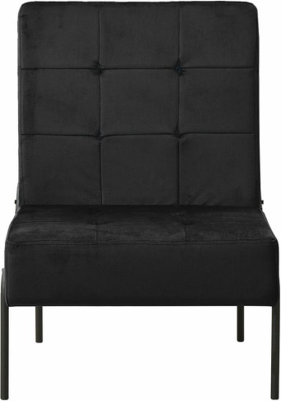vidaXL Fauteuil relax 65x79x87 cm Velours Noir - Fauteuil relax - Fauteuils relax - Fauteuil - Fauteuils