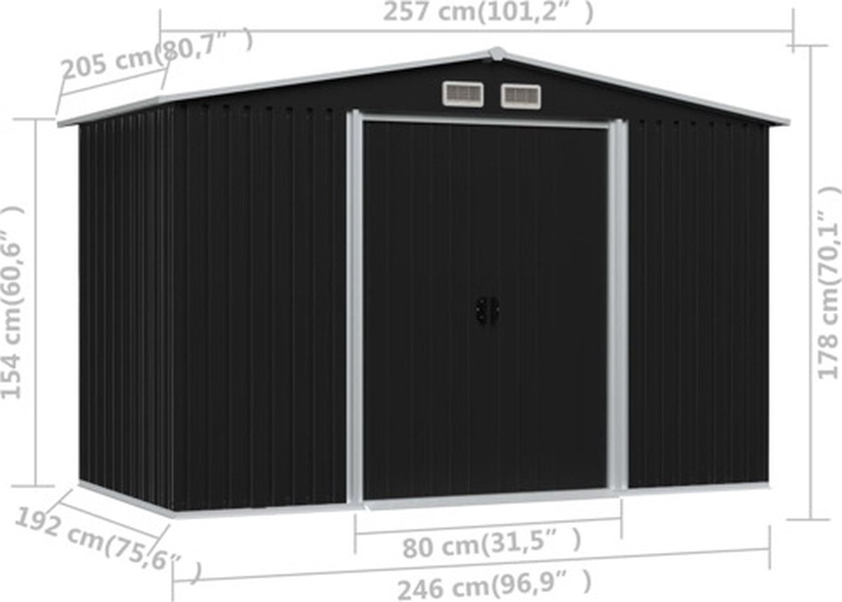 Tuintafel 81,5x81,5x72 cm staal antraciet