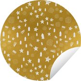Garden Circle Noël - Or - Motifs - 120x120 cm - Affiche de Jardin Ronde - Extérieur - XXL