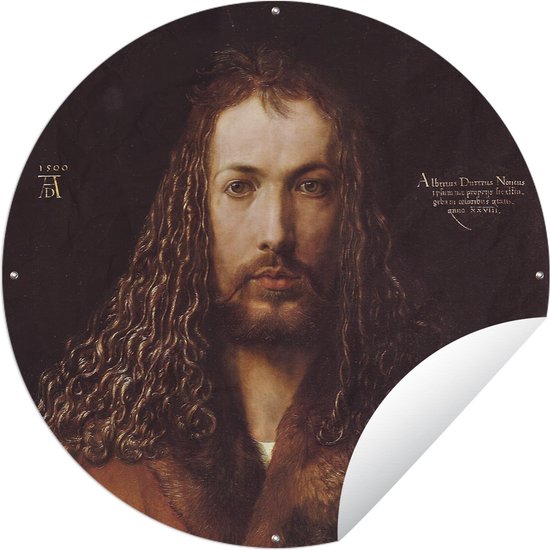 Tuincirkel Zelfportret - Albrecht Dürer - 150x150 cm - Ronde Tuinposter - Buiten