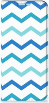 Foto hoesje Xiaomi Redmi Note 11/11S Smart Cover Zigzag Blauw