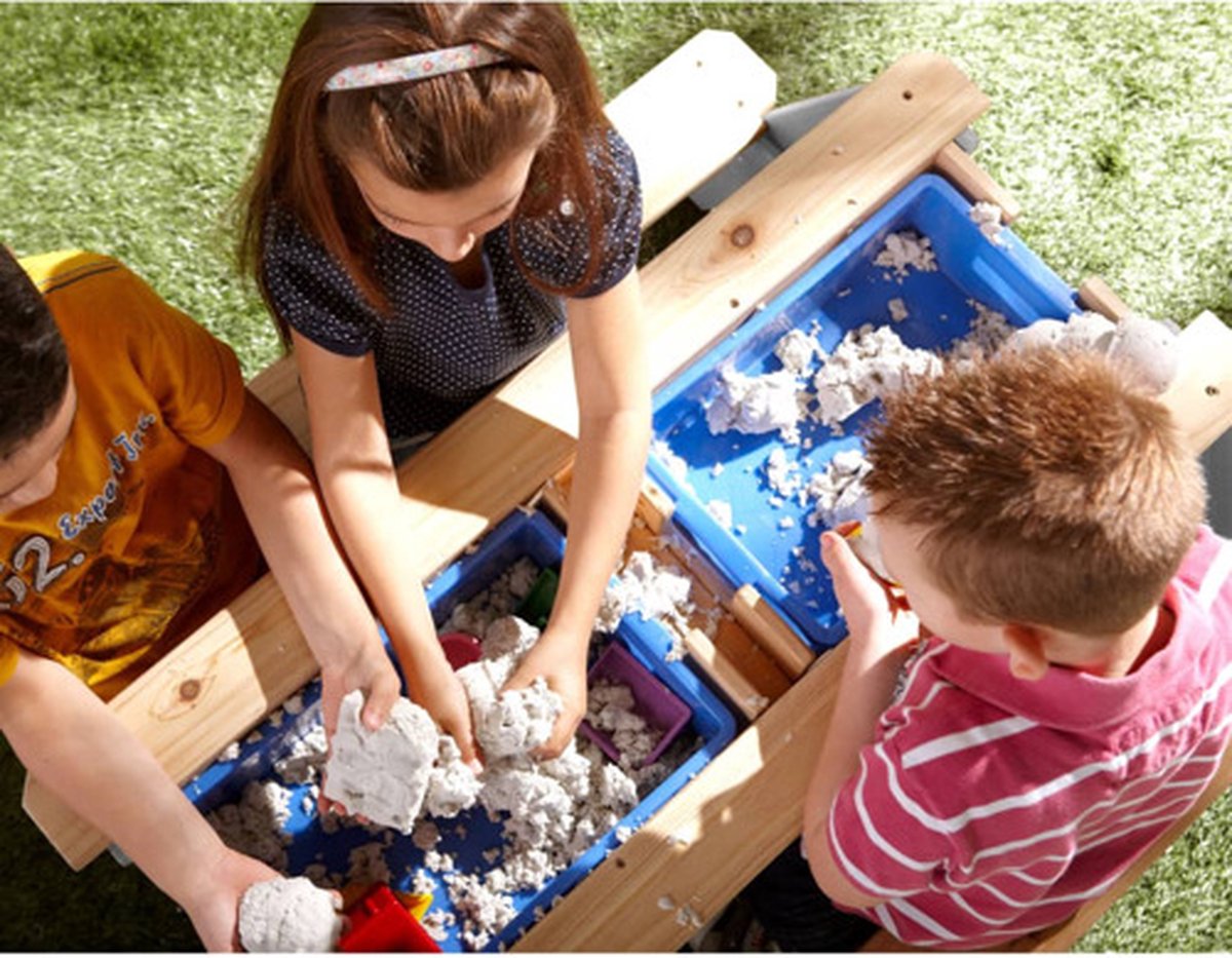 AXI Nick Zand & Water Picknicktafel in Bruin/Wit voor kinderen - Met in hoogte verstelbare Parasol in Blauw/Wit - Multifunctionele Picknick tafel van FSC hout - Picknick tafel voor kinderen van hout — afbeelding 19