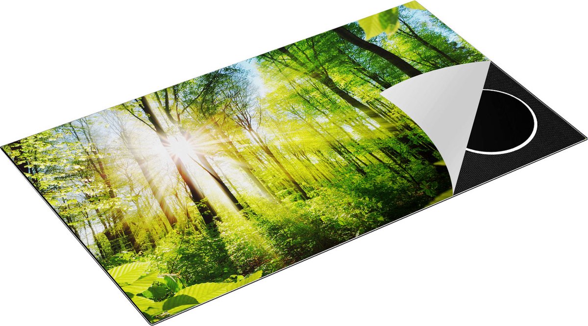 Chefcare Inductie Beschermer Weg Omringd met Bomen in het Bos - 90x50 cm - Afdekplaat Inductie - Kookplaat Beschermer - Inductie Mat