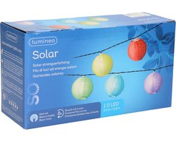 Solar lampion tuinverlichting/feestverlichting - gekleurde bollen - 450 cm - Partyverlichting Lichtsnoeren Solar lampion tuinverlichting/feestverlichting - gekleurde bollen - 450 cm - Partyverlichting Lichtsnoeren