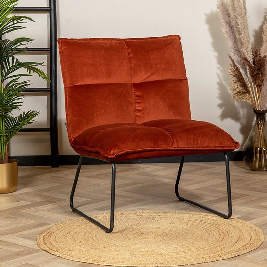 Moderne velvet fauteuil Malaga koper | bol.com