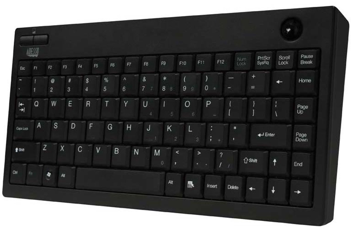 Adesso WKB-3100UB - draadloos mini toetsenbord met ingebouwde trackball
