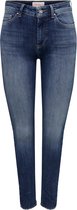 Only Dames Jeans ONLBLUSH MID SK ANK RAW DNM REA194 skinny Blauw