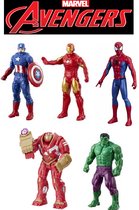 Superhelden - Set 5 Stuks - Avengers Marvel -  Spiderman - Ironman - Hulk - Captain amercia - Hulkbuster - Complete set - 15 cm Groot -