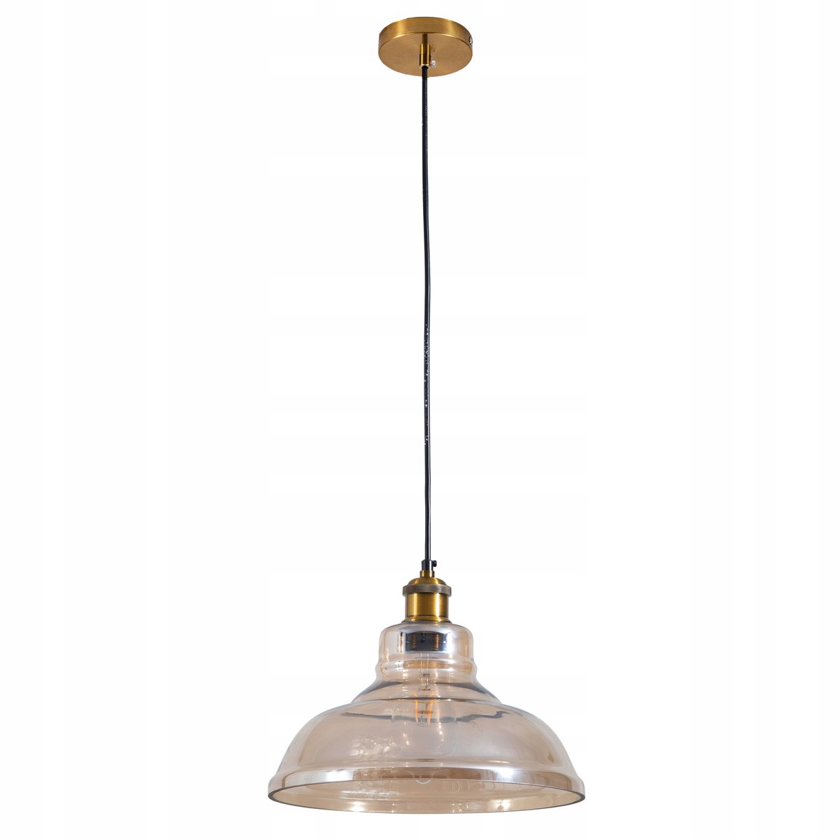 AXEL Hanglamp Amber Glas E27 28cm - Industriële Stijl