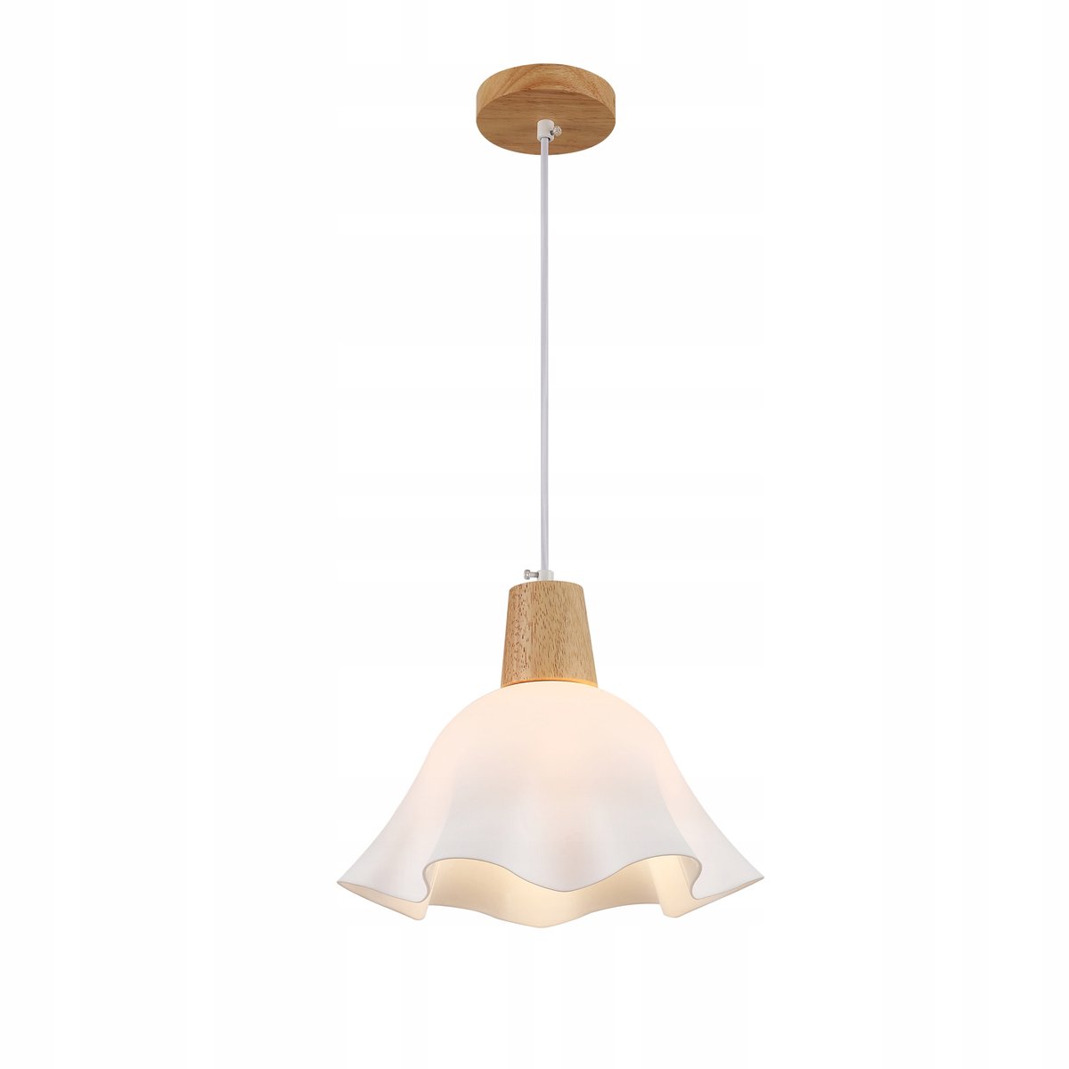Ballerina hanglamp Scandinavisch design, Ø 28cm, E27, wit/hout