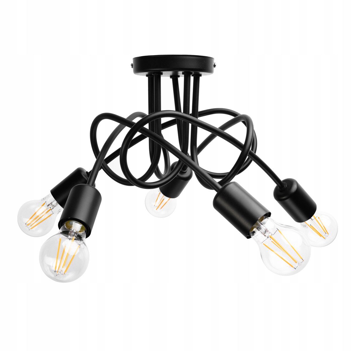 Merkloze Loft Hanglamp 5xE27 Zwart Metaal - Stijlvolle Verlichting