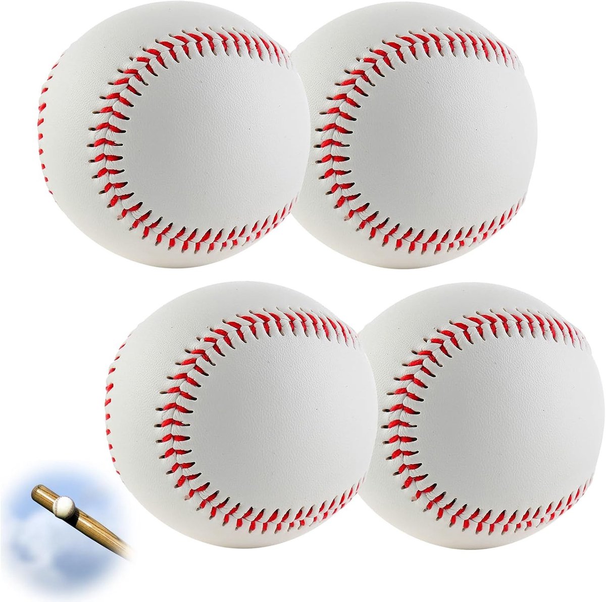 Professionele Softballen voor Wedstrijden - Set van 4 Stuks, 9 Inch Geschikt voor Volwassenen en Jongeren, Ideaal voor Training en Spel