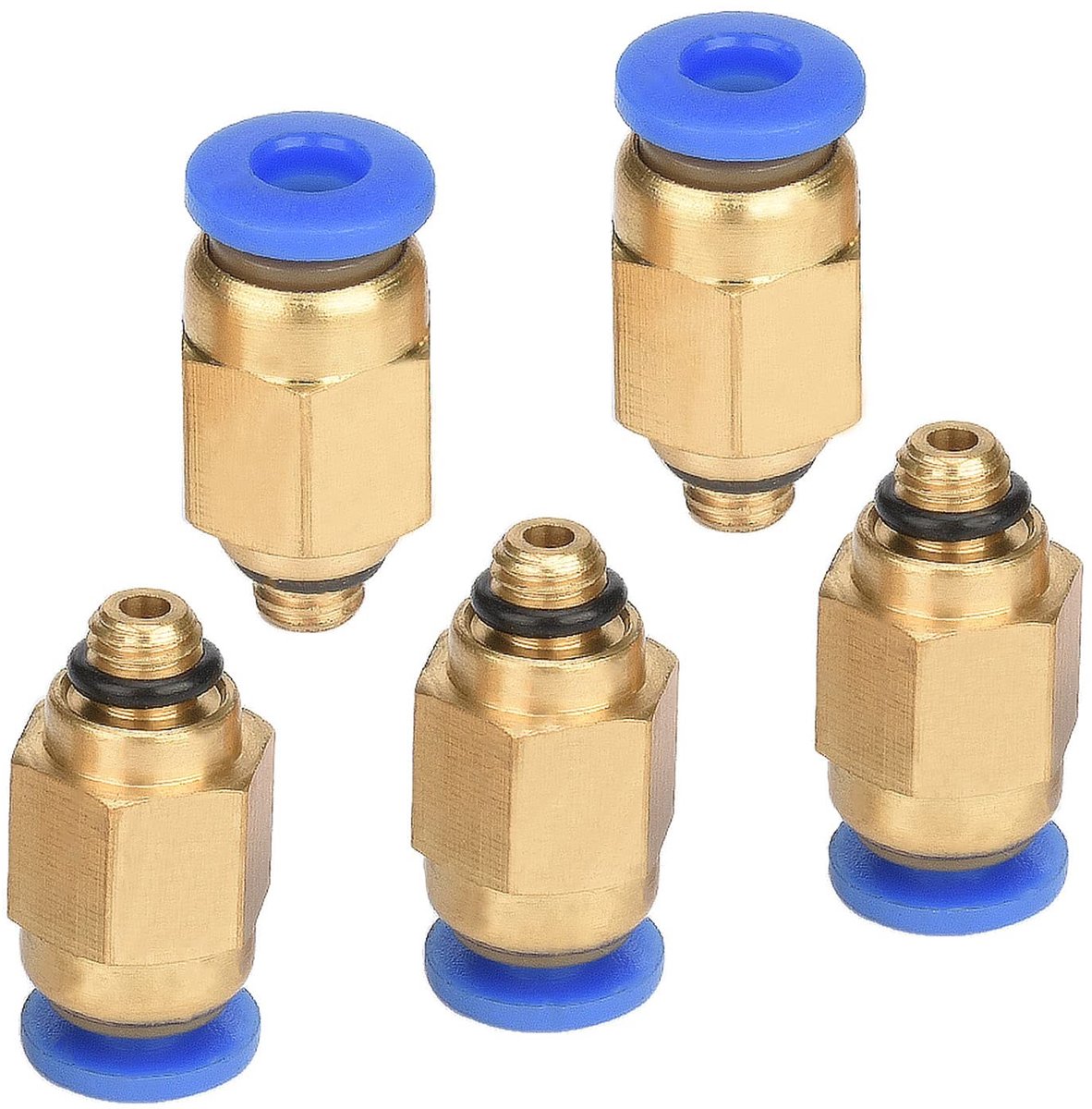 SolidKeus - Set van 5 Pneumatische Snelle Connectors M5 x 4 mm