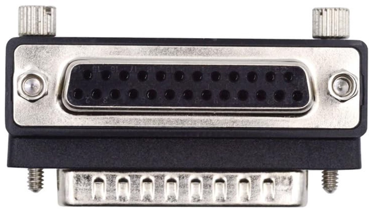 SolidKeus - DB25 naar Male/Female Screw Connector Adapter met 90° Hoek