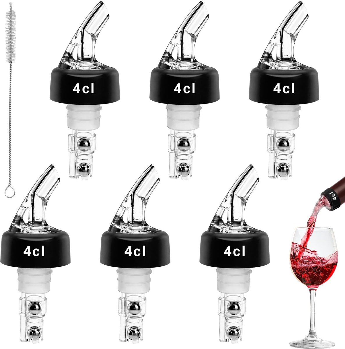 SolidKeus - Set van 6 Drupvrije Flessenkappen - 4 cl