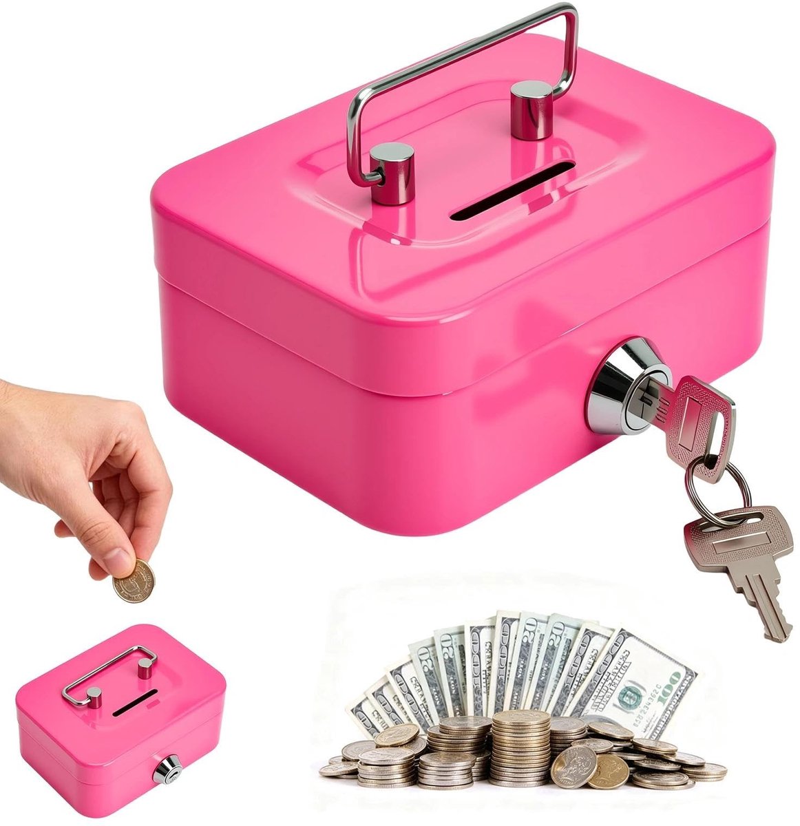 SolidKeus - Compacte Spaarbox met Slot en Sleutels