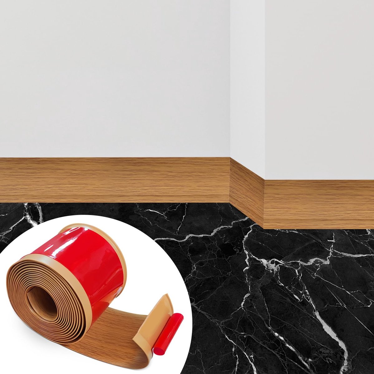 SolidKeus - Zelfklevende PVC Plint voor Binnengebruik