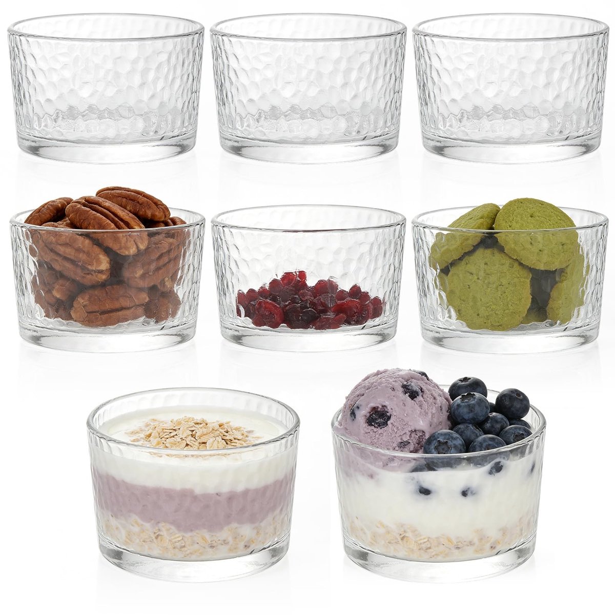 SolidKeus - Set van 8 Transparante Dessertglazen 200 ml