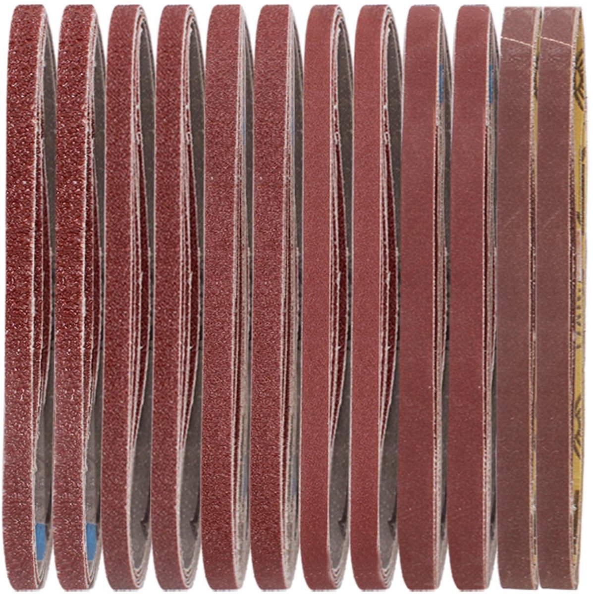 Set van 18 Schuurbanden 9 x 533 mm met Diverse Korrelgroottes