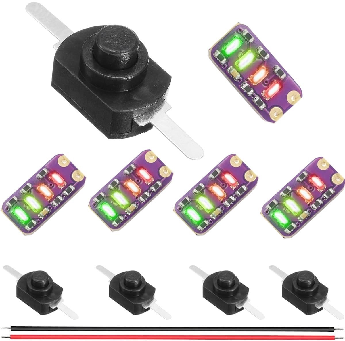 SolidKeus - 5 Stuks LED-Batterijcapaciteitsindicator voor Li-ion Batterijen
