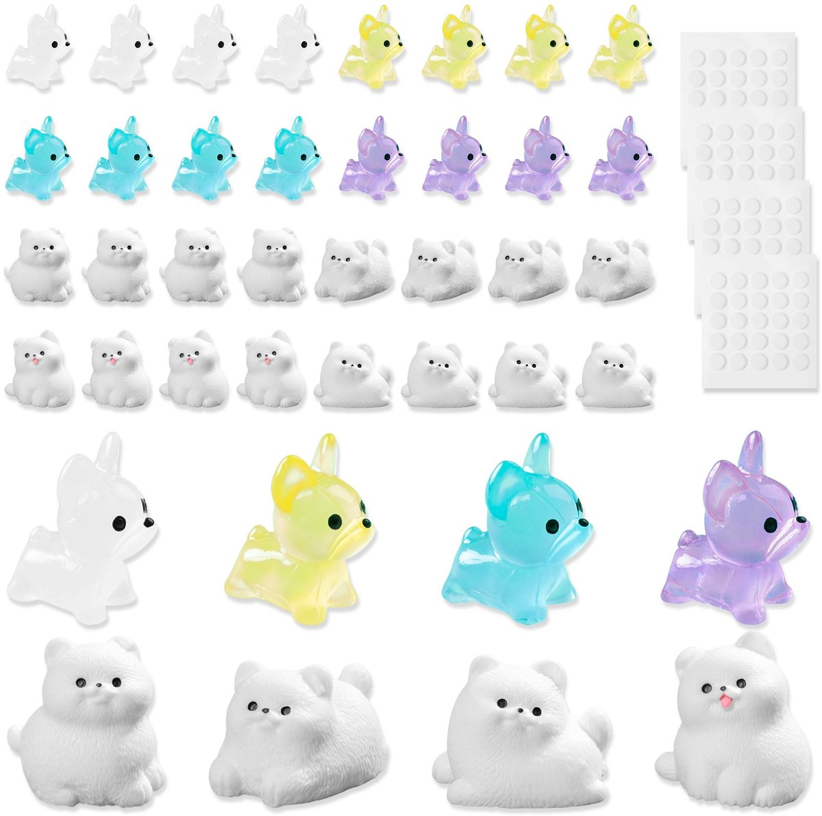 SolidKeus - 80 Stuks Mini Hars Honden Beeldjes voor Decoratie